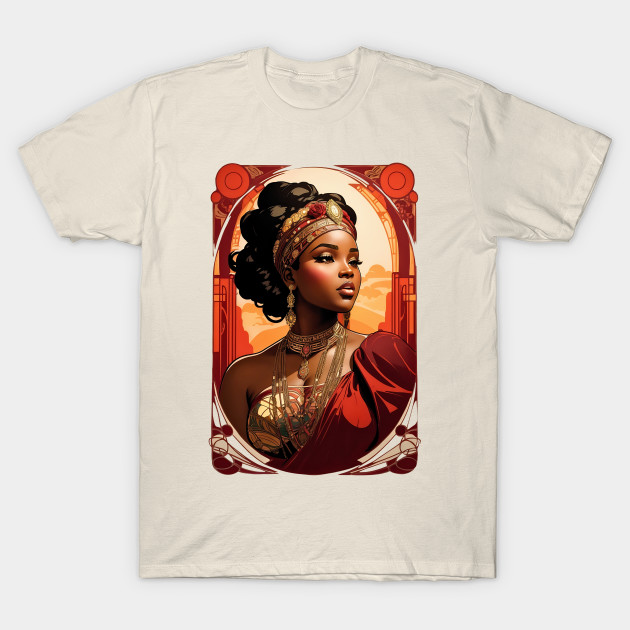 Black Woman African Queen retro vintage floral design by Neon City Bazaar